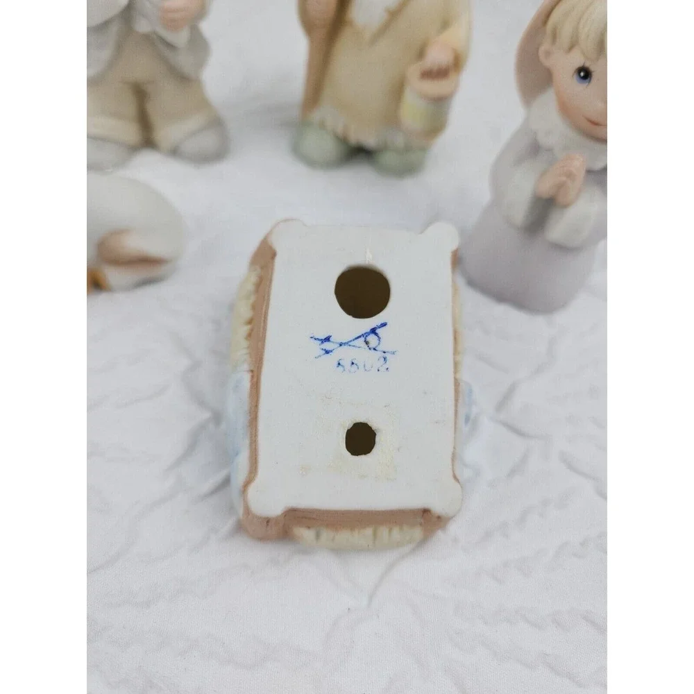 Homco Nativity 5‎ Figurines Mary Baby Lamb Jesus Porcelain Holiday Christmas